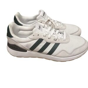 Adidas Run 60s 2.0 Mens 11 Sneakers White Grey Green Gum Sole Retro Trainers NEW